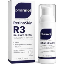 Kazan Hobi Retinoskin R3 Balance Cream 30 ml | Triple Retinoid Anti-Aging Face Cream | Retinol, Bakuchiol, Hpr, Niacinamide & Hyaluronic Acid | Fine Lines & Wrinkles