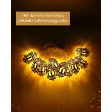 Ersert Estetik Altın Renk Fener Figürlü Pilli LED Işıklar