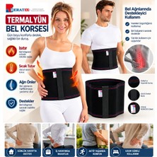 Beratex Siyah Unisex Termal Yün Bel Korse - Isıtır - Sıcak Tutar - Romatizma  Ağrılarına Iyi Gelir - Destekler