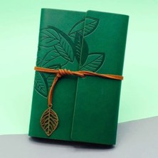 TCX Şık Yeşil Deri Kapaklı Defter 75 Yaprak Çizgisiz