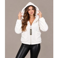 OK Blume Kadın Kapşonlu Peluş Fermuarlı Sweat - Oversize Yumuşak Polar Hoodie - Kışlık Sıcak Tutucu (S-2xl)