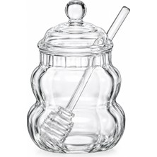 Hazar Kaşıklı 400 ml Şeffaf Cam Bal ve Reçel Kavanozu
