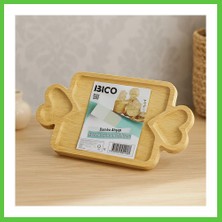 Bezos Bambu Ahşap Servis Tepsisi 25X14 cm - 3 Bölmeli Sunum Tahtası Vengners