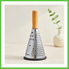 Bezos 8" Ahşap & Bambu Saplı Çelik Rende (Silikon Taban, 3 Bölümlü) Vengners