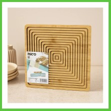 Bezos Bambu Servis ve Sunum Tahtası 28X28 cm (Çift Taraflı) Vengners