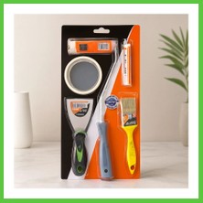 Bezos 5 Parça Boyacı Seti (Spatula, Kestirme Fırça, Yedek Rulo, Bant, 10 cm Fırça) Vengners