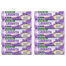 Vera Concept Store Büyük Boy Lavanta Kokulu Büzgülü Çöp Torbası, 65X70 Cm, 60 Litre, Su Geçirmez Çöp Poşeti, Kalın, 10 Paket 100 Adet (Büyük Boy, 10 Paket Lavanta Kokulu