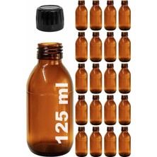 Vera Concept Store Amber Ecza Şişesi, 125 Ml, Kahverengi Cam, Plastik Contalı Kilit Kapak, Hava ve Sıvı Sızdırmaz, 28MM Ağız Çaplı, Parfüm Demlemek Için Uygun, 20 Adet (