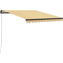 Vera Concept Store Bu Geri Çekilebilir LED Işıklı Manuel Güneşlik, 300 x 250 Cm, Sarı/beyaz/gri, Dış Duvar Tentesi, Balkon Tentesi, Veranda Güneşliği, Uv Koruması