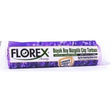 Vera Concept Store Florex 60 Litre Büzgülü Lavanta Kokulu Mor Çöp Torbası Poşeti / 65 x 70 Cm. - 10 Adetlik 1 Rulo