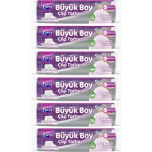Vera Concept Store Büzgülü 10'lu Çöp Torbası Beyaz Sabun Kokulu Büyük Boy 65 x 70 cm Altılı Paket