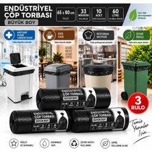 Vera Concept Store Endüstriyel Büyük Boy Çöp Torbası 65X80 Cm, Her Ruloda 10 Adet, Siyah-3rulo