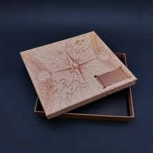 TCX Şık Kutu Pusula Temalı 16X17 cm Hediye Kutusu