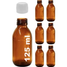 Vera Concept Store Amber Ecza Şişesi, 125 Ml, Kahverengi Cam, Plastik Contalı Kilit Kapak, Hava ve Sıvı Sızdırmaz, 28MM Ağız Çaplı, Parfüm Demlemek Için Uygun, 6 Adet (1