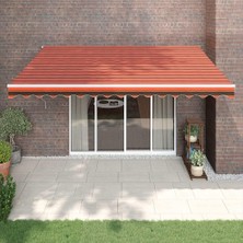 Vera Concept Store Bu Geri Çekilebilir Veranda Tente 4X3M Motorlu/manuel Güneşlik Gölgelik Açık Balkon Örtüsü Kahverengi Turuncu Kumaş Uv Koruma Alüminyum Çerçeve Teras