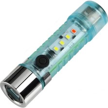Vera Concept Store 10 Watt 2500 Lümen Ultra Güçlü 6 Mod Kırmızı Ikaz Işıklı Şarjlı El Feneri/polis Feneri Çok Renkli