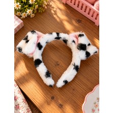 Lama Store Sevimli Benekli Köpek Kulaklı Peluş Taç,dalmaçyalı Köpek Tacı,cosplay Aksesuarı,siyah Beyaz Benekli Taç