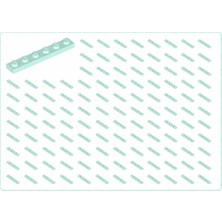 Vera Concept Store Yedek Parçalar: Plate 1x6: 50 Adet 1x6 Plate Parts Plaka Parçası Cam Göbeği - Light Aqua Plate 3666