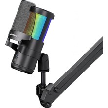 Vera Concept Store Jmary MC-PW13 Ayrılabilen Pop Filtreli Gürültü Önleyici 360° Dönebilen Tak Çalıştır USB Mikrofon Canlı Yayın Mikrofonu