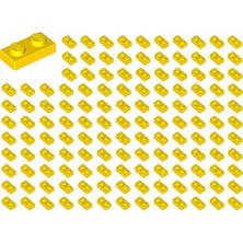 Vera Concept Store Yedek Parçalar: Plate 1x2: 100 Adet 1x2 Plate Parts Plaka Parçası Sarı - Yellow 3023
