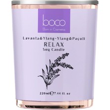 Vera Concept Store Aromatik Soya Mumu, Relax, Lavanta, Ylang Ylang, Paçuli Yağları ile Kokulandırılmış, Temiz ve Uzun Yanan Dekoratif Soya Mumu /220 gr