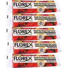 Vera Concept Store Florex 60 Litre Büzgülü Çilek Kokulu Çöp Torbası Poşeti / 65 x 70 Cm. - 10X5 Rulo/paket
