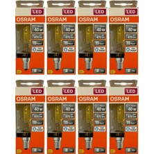 Vera Concept Store LED Ampul, 4W (40W), 6500K Beyaz Işık, E14 Duy, Eski Tip Görünüm, 8 Adet