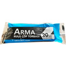 Vera Concept Store Arma Siyah Orta Boy 55 x 60 Cm. - 30 Litre Çöp Torbası Poşeti - 20 Adetlik 1 Rulo