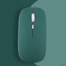 Vera Concept Store Huawei Tablet Ile Uyumlu Şarj Edilebilir Sessiz Mouse Bluetooth + 2.4Hz Wifi Kablosuz Mouse Fare Haki