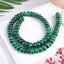 Moony Stone Rondel Kesimli Malahit Doğal Taş Dizi (8mm)