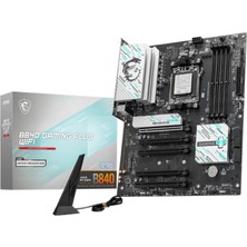 MSI Msı B840 Gamıng Plus Wıfı7 Ddr5 Hdmı-Typec Pcıe 4.0 Am5 Atx