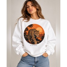 Giovera Gıovera Y Jaguar Premium Oversize Kadın Sweatshirt %100 Pamuk