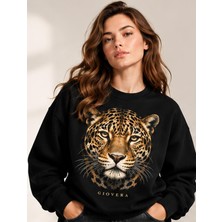 Giovera Gıovera Jaguar Premium Oversize Kadın Sweatshirt %100 Pamuk