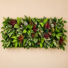 Erhan Flowers Yapay Çiçek Duvar Kaplama 100X50 Şimşir Panel Çiçek Duvar