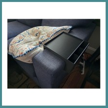 Trendexa 3D Baskı Koltuk Kolçağı Organizeri Üç Kumandalık Kolçak Tepsisi Içecek Tutucu Kanepe Yan Sehpası Siyah Mac