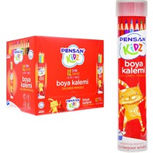 Pensan Kidz Kuruboya Tüplü 12 Renk Tam Boya Kalemi 12'li Paket