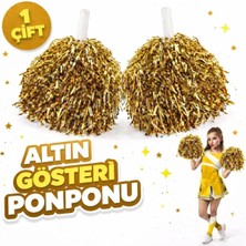 TCX Gösterişli Altın Renk Ponpon 2 Adet Okul Etkinlikleri Için