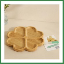Bezos Bambu Yuvarlak 4 Bölmeli Sunum Tepsisi 21X1.4 cm (36'lı Paket) BEZOS16