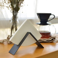 Kawin Thorqart Filtre Kahve Kağıdı Tutucu Stand Aparatı Dekoratif Metal Peçetelik, Siyah