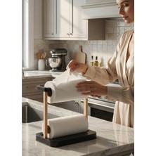 Kawin Coverest Mutfak Kağıt Havlu Standı 28.5X18X27.7 cm Ahşap ve Plastik