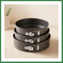 Bezos 3'lü Yuvarlak Metal Kelepçeli Kek Kalıp Seti 24-26-28 cm BEZOS16
