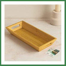 Bezos Bambu Sunum Tepsisi 16X35X4.5 cm (Çift Kulplu) BEZOS16