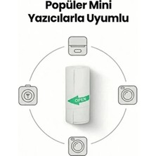 MiraLive 13’lü Mini Yazıcı Termal Rulo Seti Çocuk Kamera Baskı Kağıdı 5 Yapışkanlı 5 Düz Beyaz 3 Renkli
