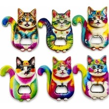 Yakup Tokatlı Moda Istanbul Temalı Kedi Tasarımı Magnet 14X7 cm