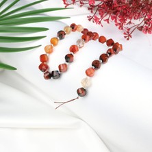 Moony Stone Kırmızı Akik Burgulu Doğal Taş Dizi (10MM)