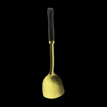 MiraLive Metal Servis Spatulası Ahşap Saplı Gold