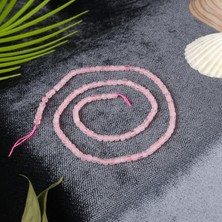 Moony Stone Pembe Kuvars Küp Kesim Doğal Taş Dizi (3X3MM)