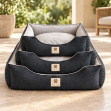 MiraLive Kedi Köpek Yatağı Luna Premium Yatak · Antrasit · M · 60 × 45 × 21 cm