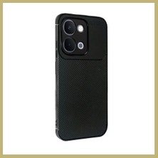 Bezos Vivo Y31D Auto Focus Karbon Kapak - Siyah Za