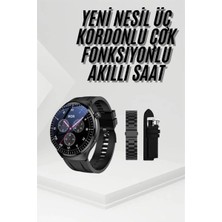 TCX Metal Deri Silikon Kordonlu Akıllı Saat 1 Adet